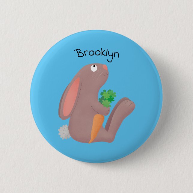 Badge Rond 5 Cm Mignons lapin lapin lapin assis avec dessin de car (Devant)