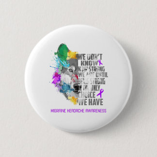 Badge Rond 5 Cm Migraine Sensibilisation aux maux de tête Ribbon C