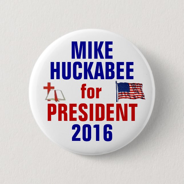 Badge Rond 5 Cm Mike Huckabee 2016 (Devant)