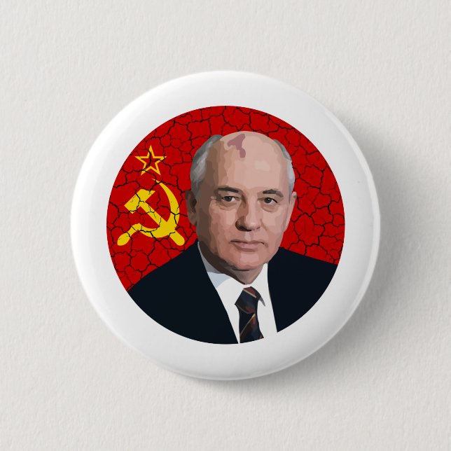 Badge Rond 5 Cm Mikhail Gorbachev Button (Devant)