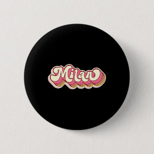 Badge Rond 5 Cm Milan Nom Personnalisé Prénom Nom