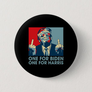 Badge Rond 5 Cm Milieu Finger Biden Harris Républicain Américain F