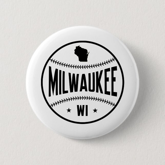 Badge Rond 5 Cm Milwaukee Baseball (Devant)