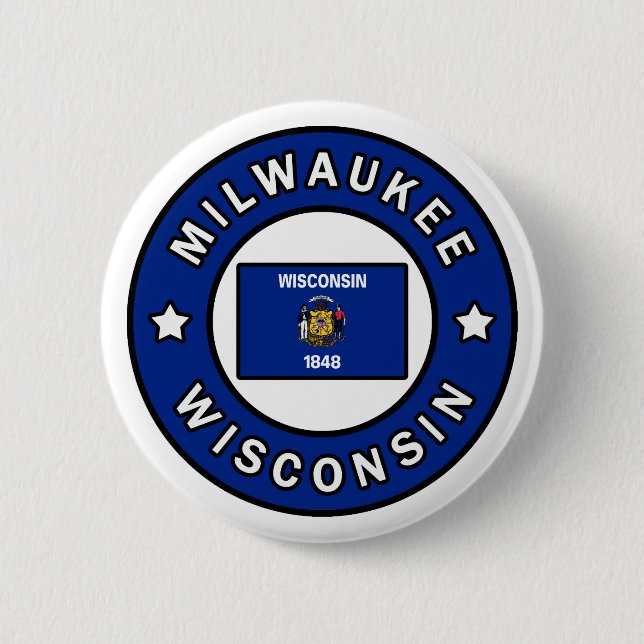 Badge Rond 5 Cm Milwaukee Wisconsin (Devant)
