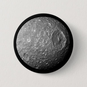 Badge Rond 5 Cm Mimas la lune de Saturn de vaisseau spatial de