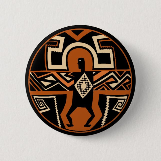 Badge Rond 5 Cm Mimbres Warrior (Devant)