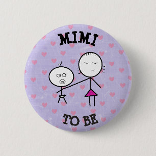 Badge Rond 5 Cm Mimi à être bouton de pourpre de baby shower