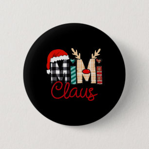 Badge Rond 5 Cm Mimi Claus Reindeer Noël