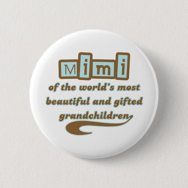 Badge Rond 5 Cm Mimi de petits-enfants doués (Devant)