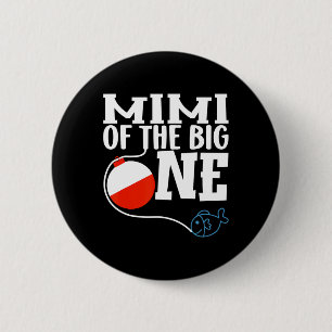 Badge Rond 5 Cm Mimi du grand garçon de pêche numéro un Premier an