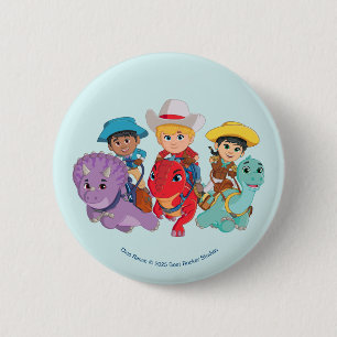 Badge Rond 5 Cm Min et Clover   Dino Ranch