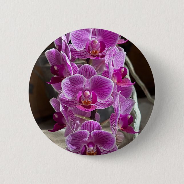 Badge Rond 5 Cm Mini Phalaenopsis Sogo Vivien Orchidée violet (Devant)