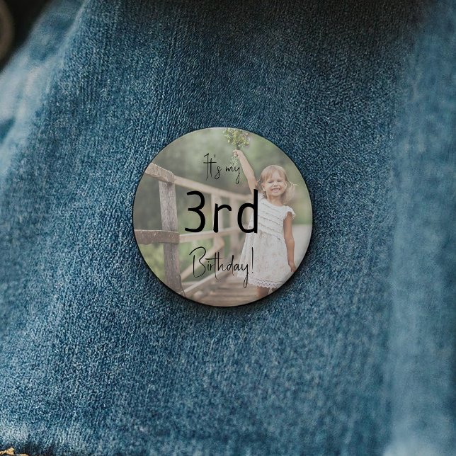 Badge Rond 5 Cm Mini-Sexe Neutre C'Est Mon Anniversaire Photo (Créateur téléchargé)