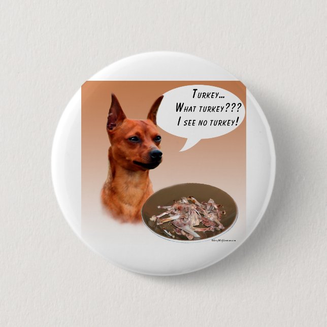 Badge Rond 5 Cm Miniature Pinscher Turquie (Devant)