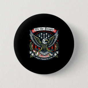 Badge Rond 5 Cm Minimal 1776 Vie Liberté Poursuite Bonheur