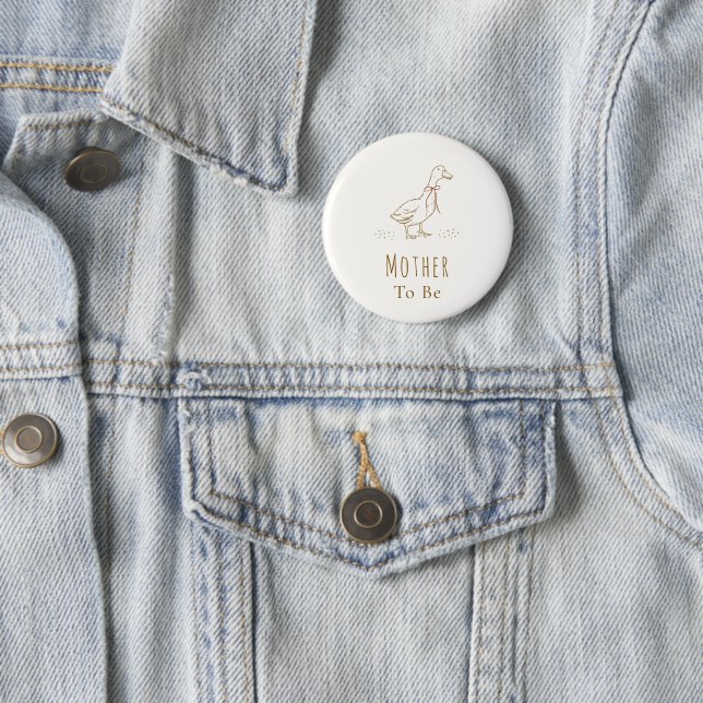Badge Rond 5 Cm Minimal Boho Silly Goose Maman Futur Bébé Shower (En situation)