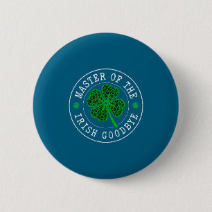 Badge Rond 5 Cm Minimal Master Irlandais Chanceux Trèfle Au Revoir