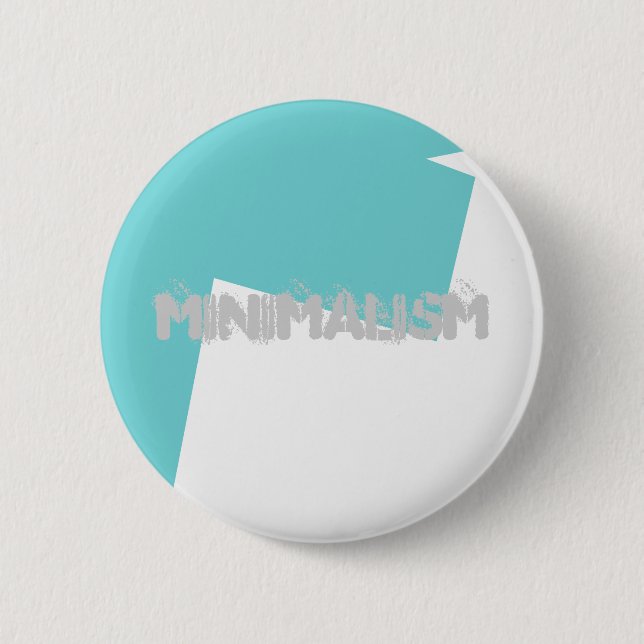 Badge Rond 5 Cm Minimalisme Art Abstrait Bleu Blanc (Devant)