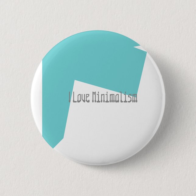 Badge Rond 5 Cm Minimalisme Art Abstrait Bleu Blanc (Devant)