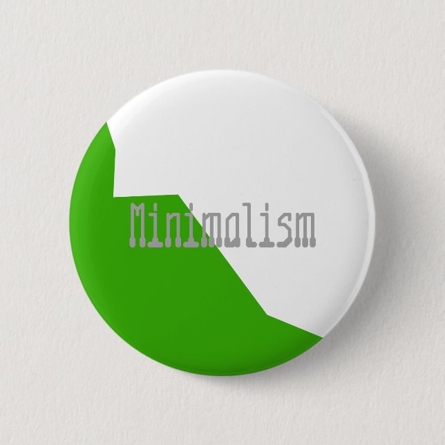 Badge Rond 5 Cm Minimalisme Vert Blanc (Devant)