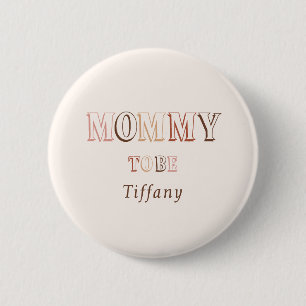 Badge Rond 5 Cm Minimaliste Marron Moderne Future Maman Genre Neut