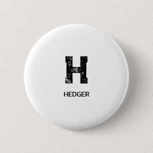 BADGE ROND 5 CM MINIMALISTE NOIR UNE LETTRE MONOGRAMME NOM BLANC