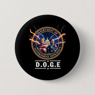 Badge Rond 5 Cm Ministère De L'Efficacité Gouvernementale Doge Tru