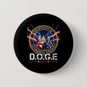 Badge Rond 5 Cm Ministère De L'Efficacité Gouvernementale Doge Tru