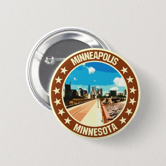 Badge Rond 5 Cm Minneapolis (Devant & derrière)