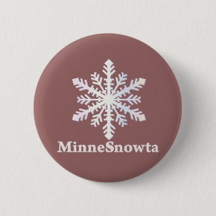 Badge Rond 5 Cm MinneSnowta avec flocon de neige