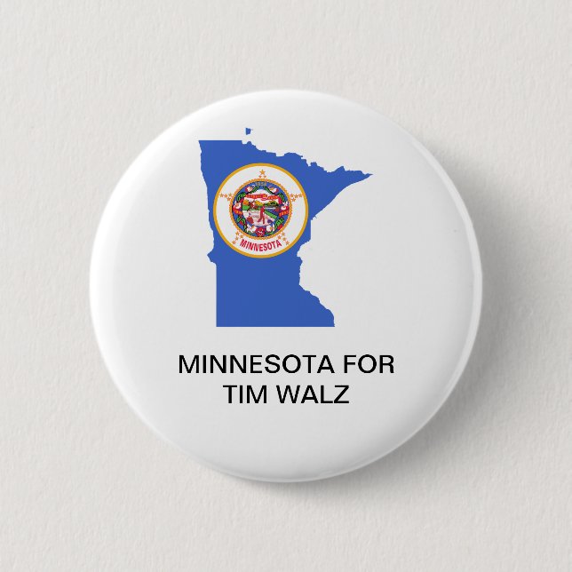 BADGE ROND 5 CM MINNESOTA POUR TIM WALZ GOVERNOR BUTTON (Devant)