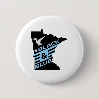 Badge Rond 5 Cm Minnesota Soccer Loon Noir et Bleu 