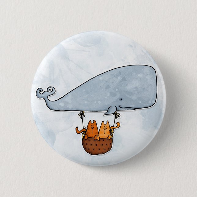 Badge Rond 5 Cm minous de baleine (Devant)