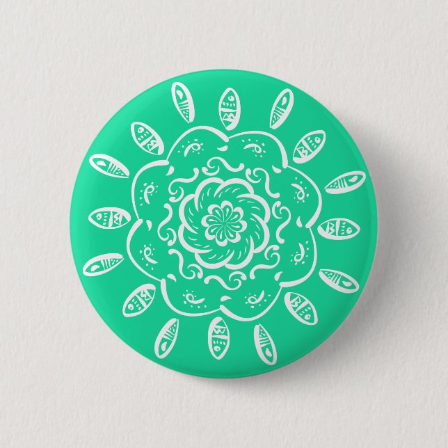 Badge Rond 5 Cm Minty Mandala (Devant)