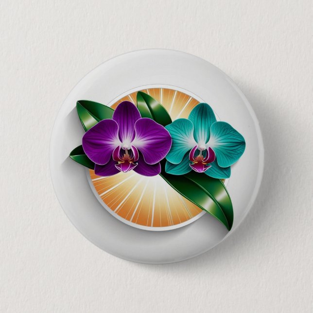Badge Rond 5 Cm Minuscule broche à orchidées - Beauté subtile, grâ (Devant)