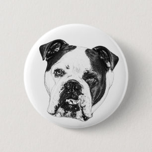 Badge Rond 5 Cm Minuscule chien de taureau épine