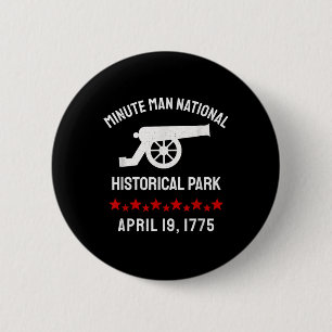 Badge Rond 5 Cm Minute Man Parc national historique révolutionnair