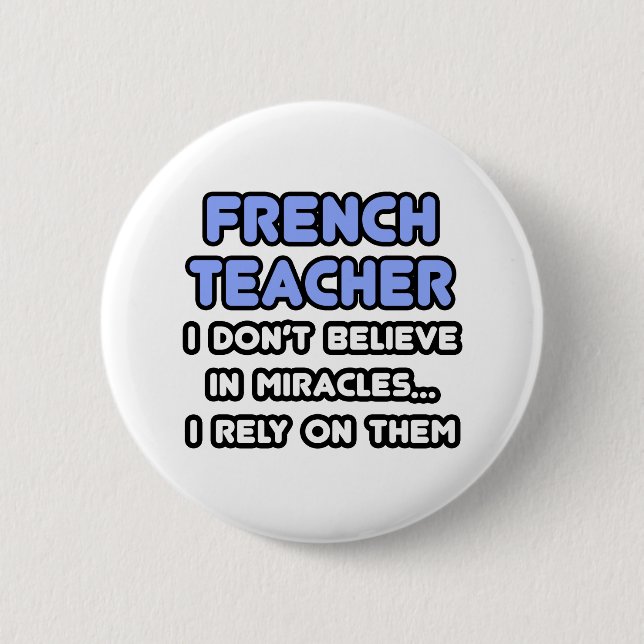 Badge Rond 5 Cm Miracles et professeurs de français (Devant)