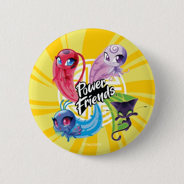 Badge Rond 5 Cm Miraculaires Kwamis Power Friends (Devant)