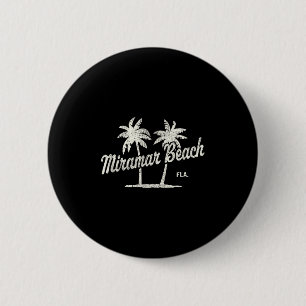 Badge Rond 5 Cm Miramar Beach Floride Vintage les années 70 Palmie