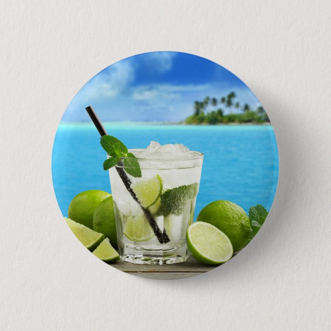 Badge Rond 5 Cm Miscellaneous - Mojito Cocktail One Pattern (Devant)