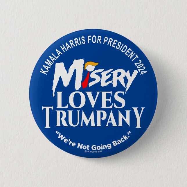 Badge Rond 5 Cm MISERY LOVES TRUMPANY (couleur d'arrière-plan modi (Devant)