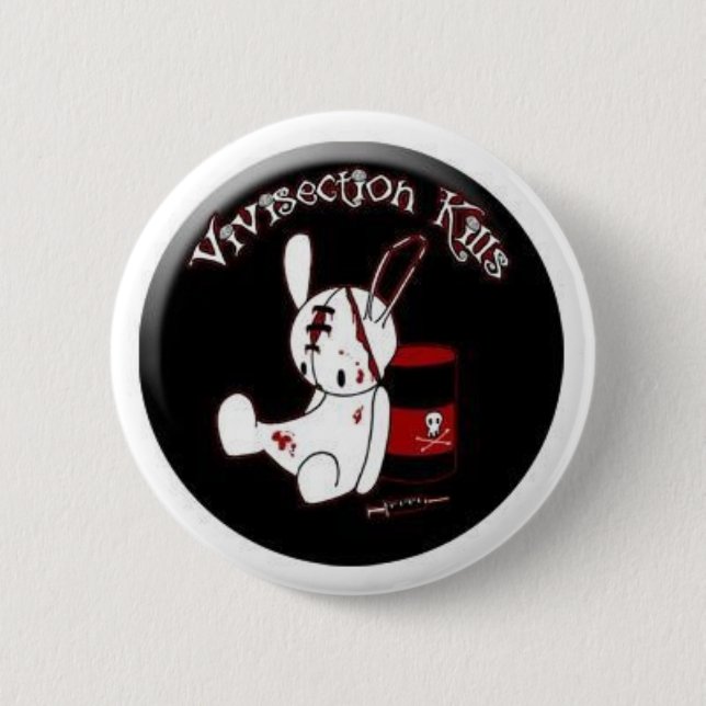 Badge Rond 5 Cm Mises à mort de vivisection (Devant)