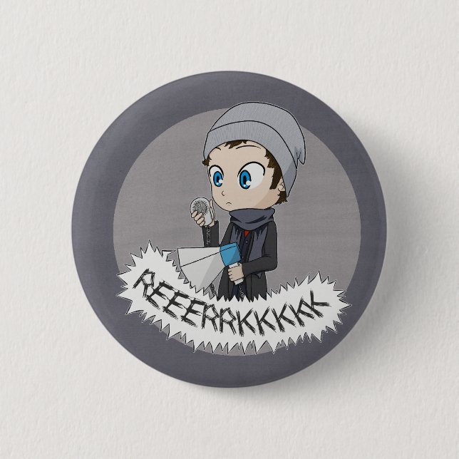 Badge Rond 5 Cm Misha empaqueté (Devant)