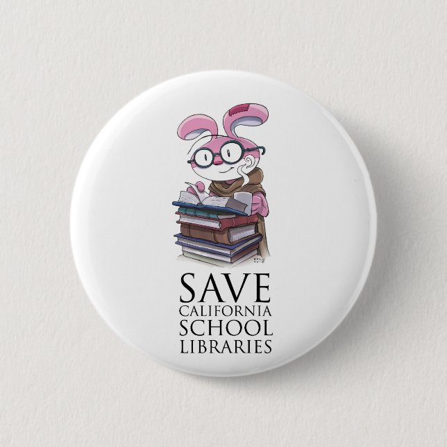 Badge Rond 5 Cm Miskit - bibliothèques d'école de la Californie (Devant)