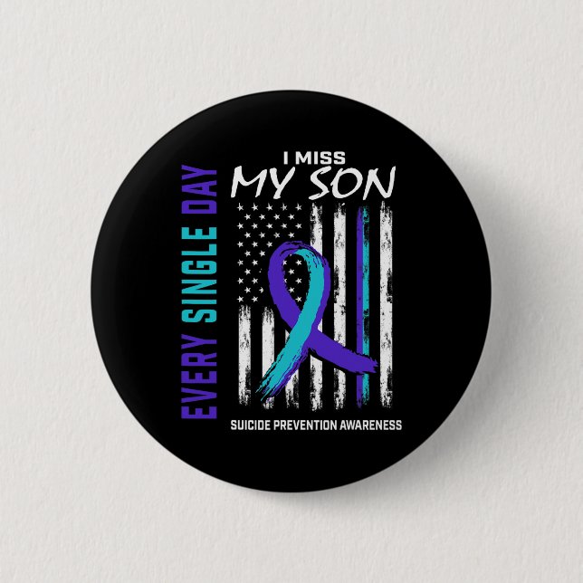 Badge Rond 5 Cm Miss Mon Fils Prévention du Suicide (Devant)