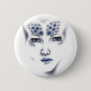 Badge Rond 5 Cm Miss Univers Belle Alien Femme Art original