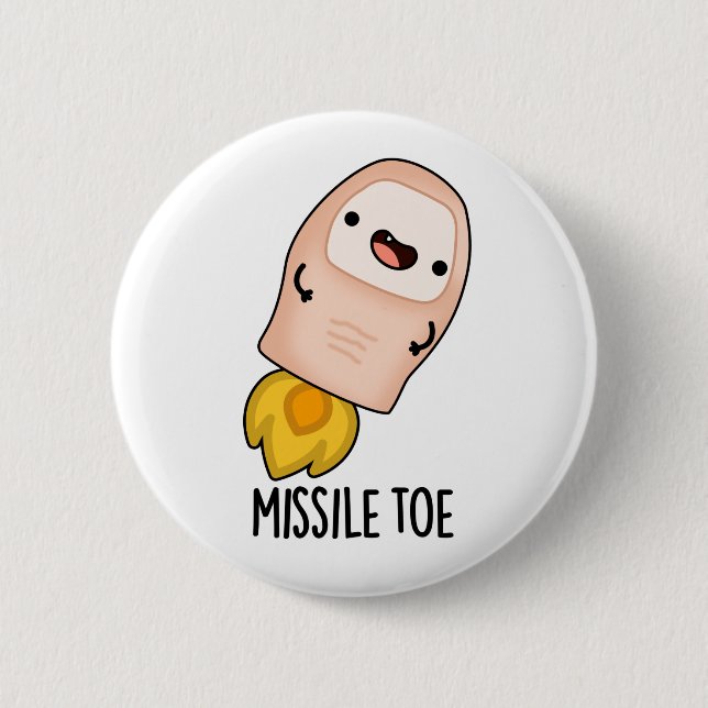 Badge Rond 5 Cm Missile Toe Cute Mistletoe Pun (Devant)