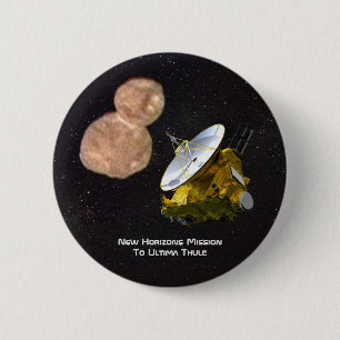 Badge Rond 5 Cm Mission de New Horizons à la dernière syllabe d'
