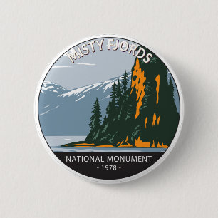 Badge Rond 5 Cm Misty Fjords National Monument New Eddystone